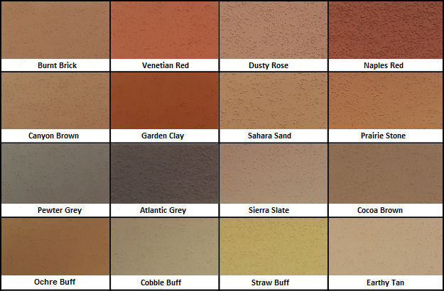 Curb color chart with 16 integral color options
